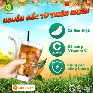 [CÓ TOPPING ĂN KÈM] Trà Đào Sunbeleaf - Có Đào Thật, Các Quán Ngon Hay Dùng