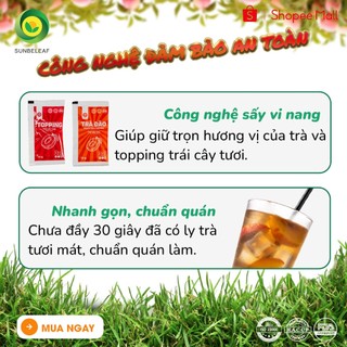 [CÓ TOPPING ĂN KÈM] Trà Đào Sunbeleaf - Có Đào Thật, Các Quán Ngon Hay Dùng