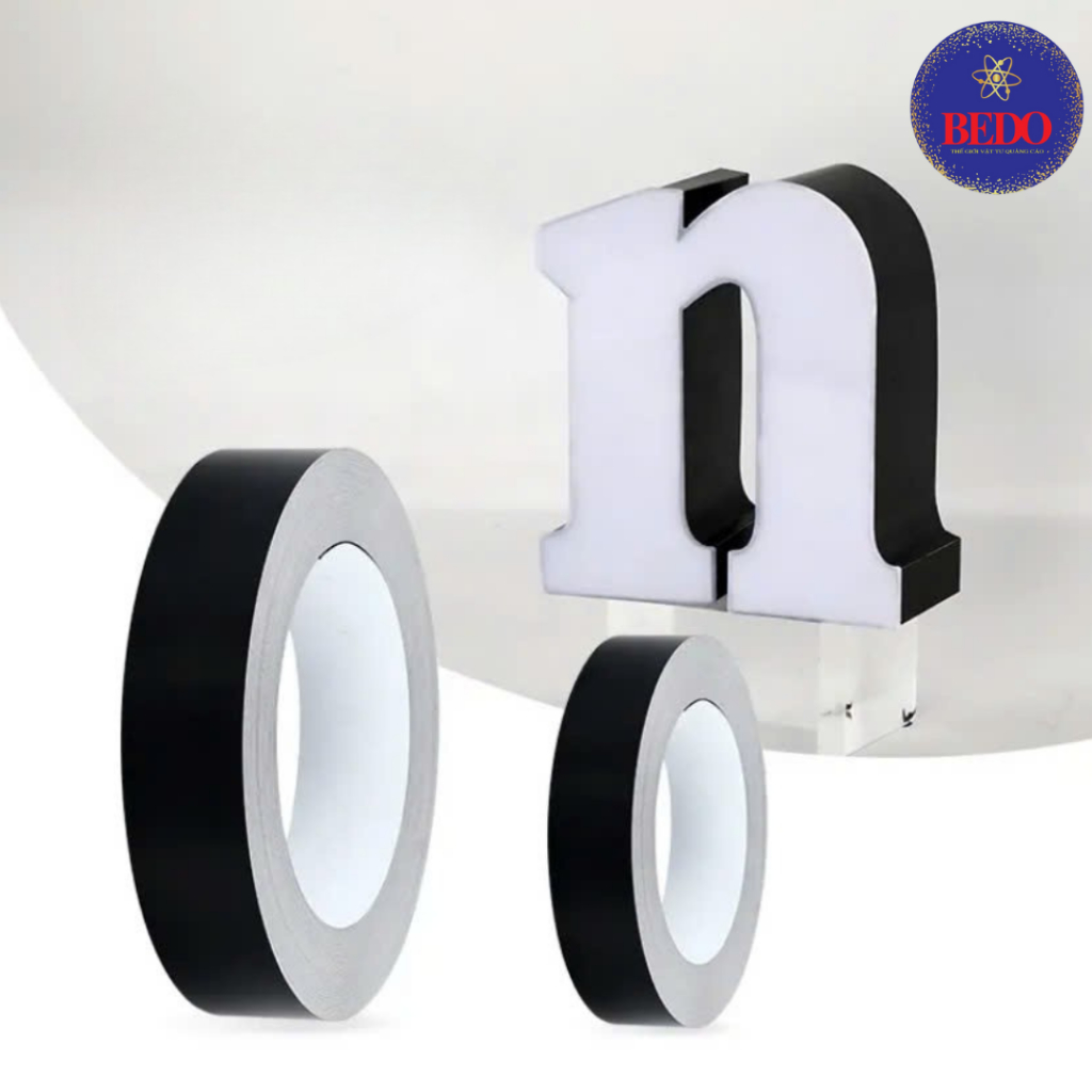 Chân Nhôm Uốn Chữ Nổi BEDO Không Gờ Màu Đen 0.6mm Cuộn 100m Làm Bảng Hiệu Quảng Cáo LED