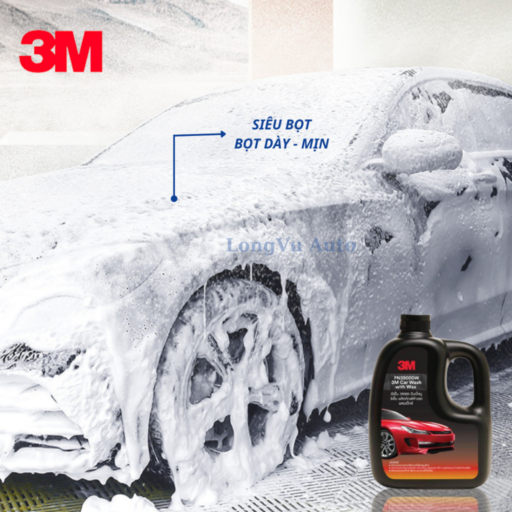 Xà bông rửa xe siêu bọt 3M Car Wash With Wax PN39000W- 1L