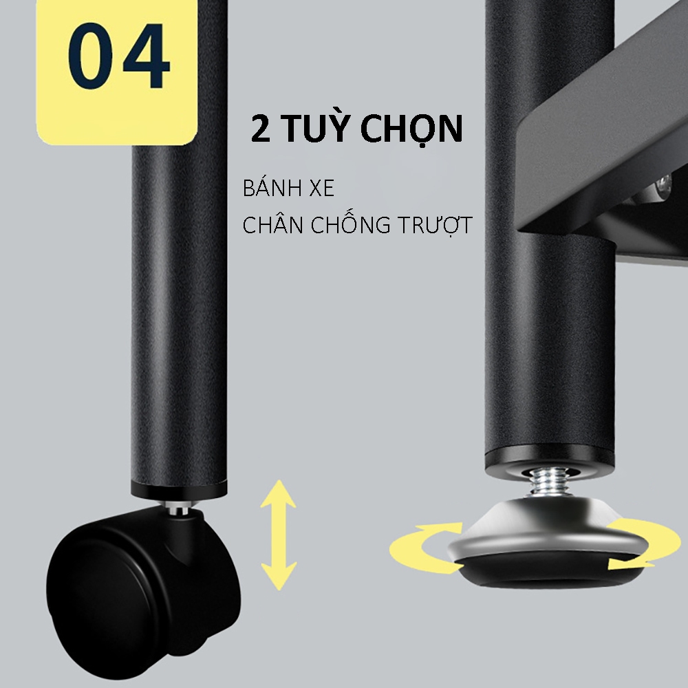 Kệ để đồ thép chống gỉ phủ lớp sơn đen, kệ nhà bếp đa năng có bánh xe, đựng đồ lò nướng chịu tải tốt