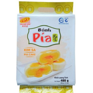 Bánh pia kim sa trứng chảy Tân Huê Viên đặc sản sóc trăng (túi 12 cái)