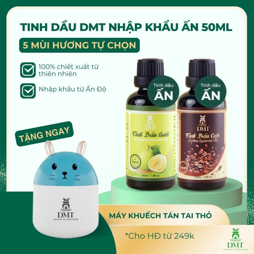 Tinh dầu thiên nhiên nhập khẩu Ấn DMT 50ml - tinh dầu xông phòng, đuổi muỗi, thanh lọc không khí