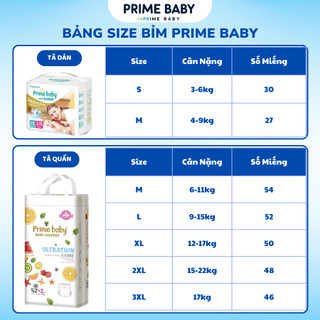 Bỉm Quần Prime Baby, Tã Trẻ Em Thương Hiệu PrimeBaby Size XXL, Bỉm Hoa Qủa Trẻ Em Mềm Mại Thoáng Khí