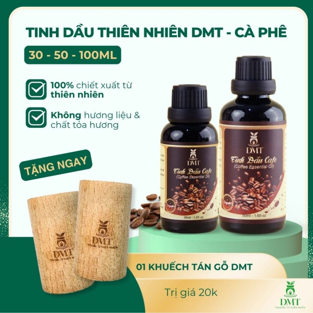 Tinh dầu cà phê xông phòng DMT - tinh dầu cafe nguyên chất, treo xe oto 30ml/50ml/100ml