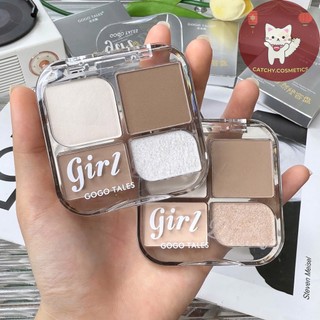 [GOGO TALES] Bảng Phấn Tạo Khối GOGO TALES Kèm Bắt Sáng, 4 Ô Vỏ Bạc Girl Diary, 9.8g (GT654)