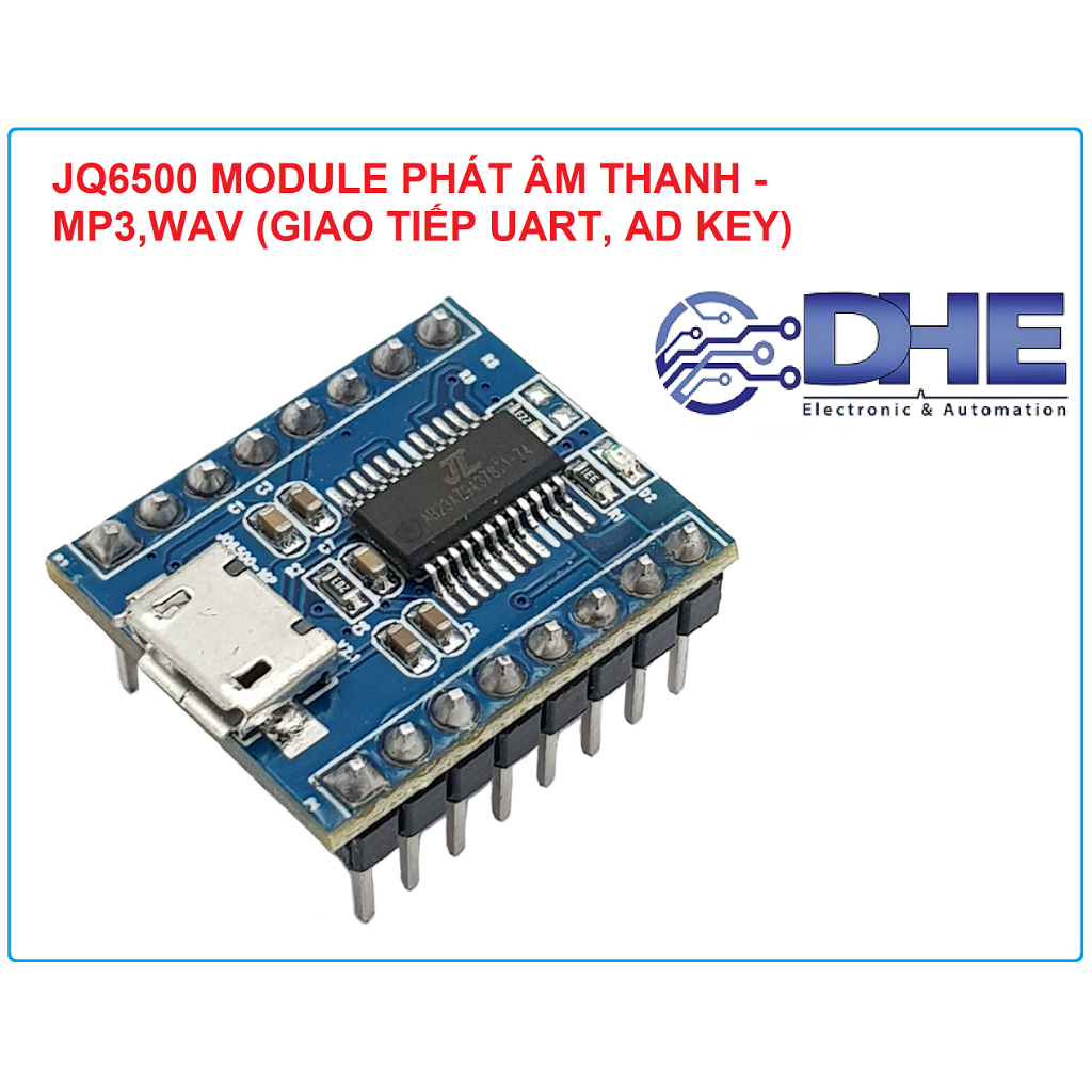 JQ6500 MODULE PHÁT GIỌNG NÓI/ ÂM THANH - MP3 (GIAO TIẾP UART, AD KEY ...