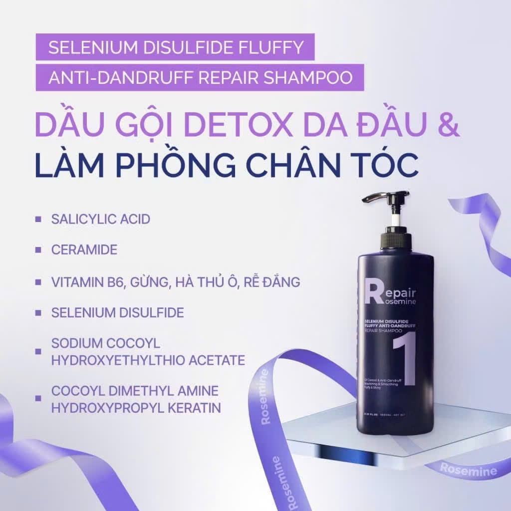 Ảnh Dầu gội xả phục hồi làm phồng tóc ngăn ngừa tóc gãy rụng Rosemine Repair 500ML - 1000ML 3
