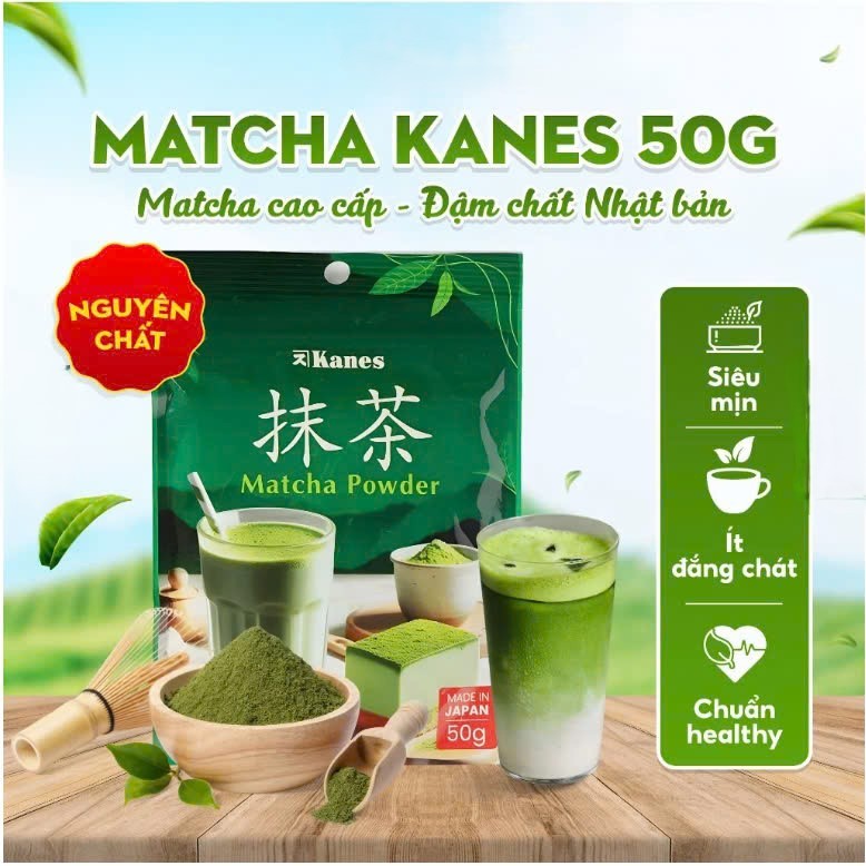 DATE T12/2026 ( Matcha Kanes) Bột trà xanh Matcha Nhật Bản Kanes 50g/ 300g