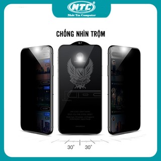 Kính cường lực chống nhìn trộm 4D WeKome cho aifon từ 7 đến 16 Promax (đen)