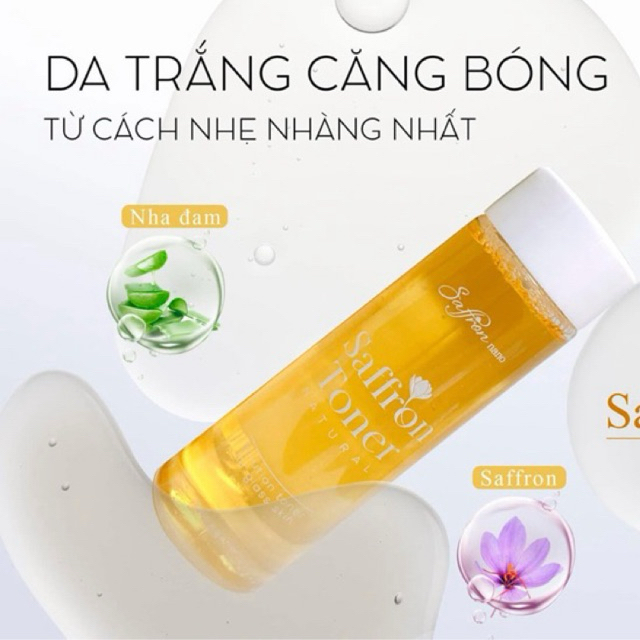 TONER SAFFRON NANO - TÙY TÂM Pharma - Căng bóng, se khít lỗ chân lông, dưỡng da - chai 100ml