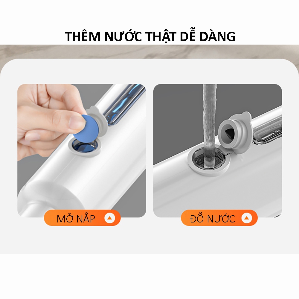 Cây lau kính 3 trong 1, có phun sương, gạt nước, tay cầm bằng thép không rỉ sơn tĩnh điện đầu lau silicol