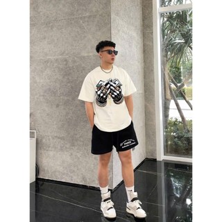 Set Bộ Phông Hè Cổ Tròn Phối Họa Tiết Đôi Bàn Tay Ngầu  Phong Cách Cá Tính Sành, Chất Liệu Cotton Khô Mềm Mịn Mát Mẻ