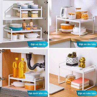 Kệ Gầm Bếp Chiều dài có thể được điều chỉnh Kệ để đồ nhà bếp Tấm thép cacbon Kệ lò vi sóng
