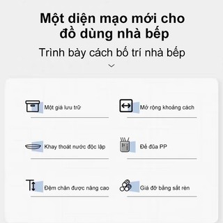Kệ Để Chén Bát Đĩa Đa Năng Kệ để bát đĩa Sức chứa lớn Kệ Úp Bát Đĩa Có Rãnh Thoát Nước