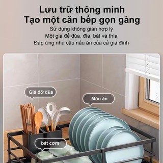 Kệ Để Chén Bát Đĩa Đa Năng Kệ để bát đĩa Sức chứa lớn Kệ Úp Bát Đĩa Có Rãnh Thoát Nước