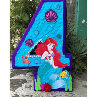 Pinata number 4 Ariel Flounder - Trò chơi đập kẹo sinh nhật siêu vui