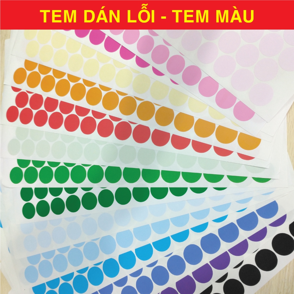 TEM DÁN LỖI, TEM ĐÁNH DẤU, TEM DÁN MÀU HÌNH TRÒN | Shopee Việt Nam