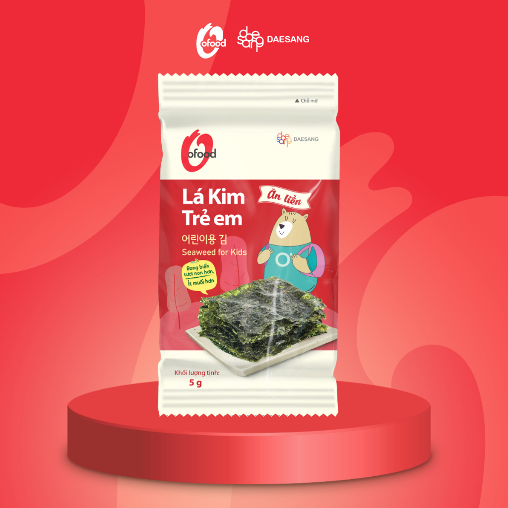 Ảnh Combo 3 lốc 3 lá kim ăn liền O'food dành riêng cho trẻ em gói 5g 2