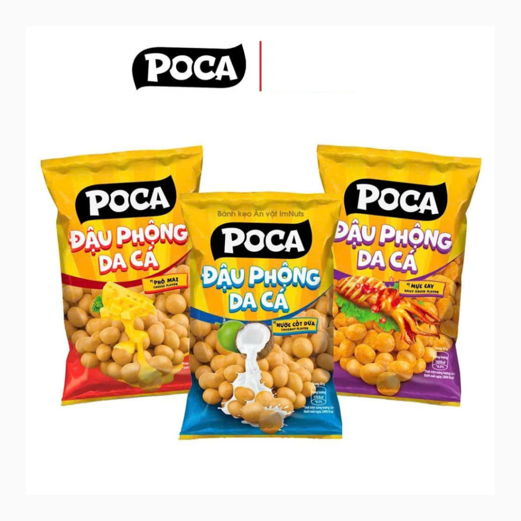 Snack đậu phộng da cá Poca đủ vị gói nhỏ 28g | Shopee Việt Nam