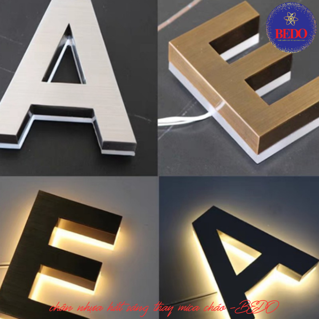 Chân Nhựa Hắt LED BEDO Nhựa PVC 2cm Rãnh 1mm Cuộn 50m Làm Chữ Nổi Sáng Chân Chuyên Nghiệp