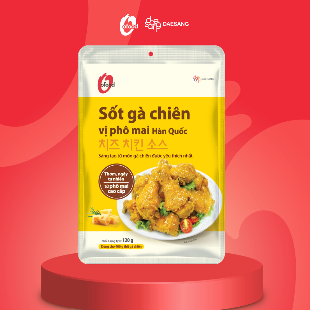 Ảnh Sốt gà chiên 2 vị cay và phô mai O'food gói 120g 1