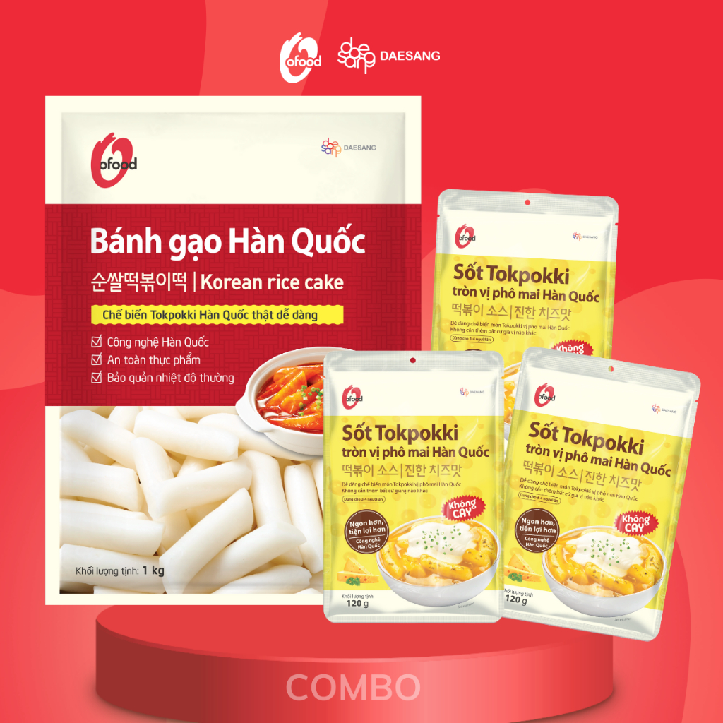 Ảnh COMBO bánh gạo 1kg và 3 gói sốt tokbokki 120g 1