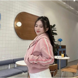 [HÀNG SẴN] Áo Khoác Viền Sọc UNISEX CẦU VÒNG CÓ NÓN Thời Trang MỚI