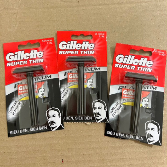 Dao cạo râu, bàn cạo râu gillette Super Thin đen lưỡi Platinum 1 cây ...