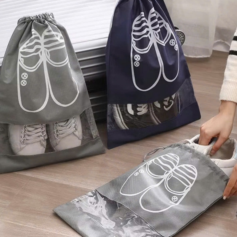 Túi đựng giày dép du lịch vải có dây rút chống bẩn Size Lớn