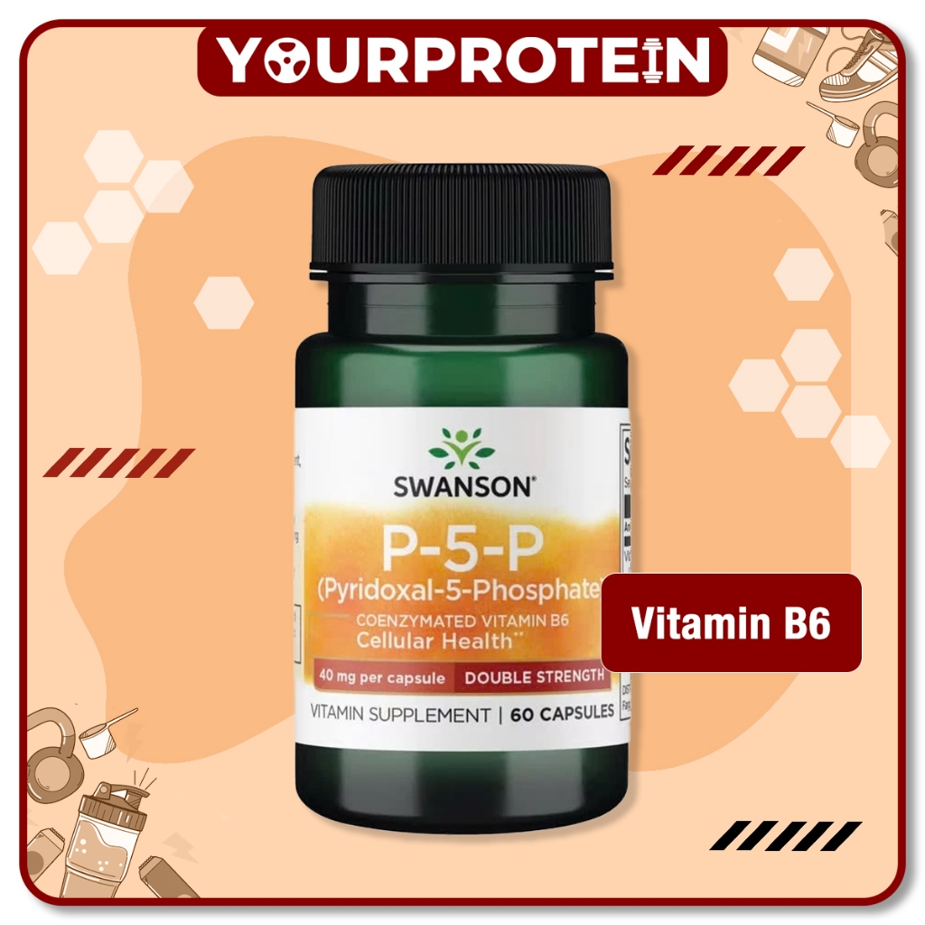 Complément Alimentaire Swanson Vitamine B6 P-5-P 20 Mg - 60 Gélules - Neuf