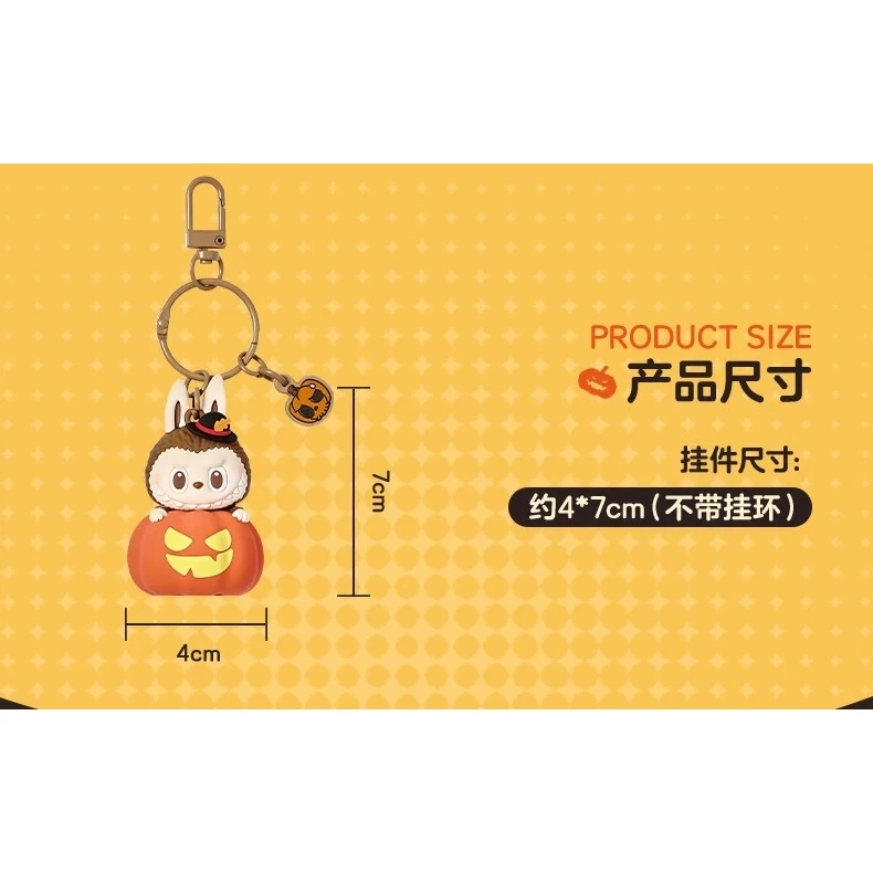 POPMART Móc khóa LABUBU Bí Ngô Happy Halloween Party Series HÀNG CÓ SẴN HOẢ TỐC Móc Khoá Phát Sáng