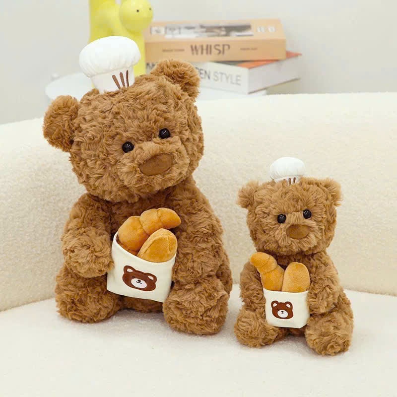 [ TẶNG VIẾT THIỆP ] Gấu bông teddy lông xù đầu bếp bánh mỳ dễ thương gấu teddy lông cừu cao cấp