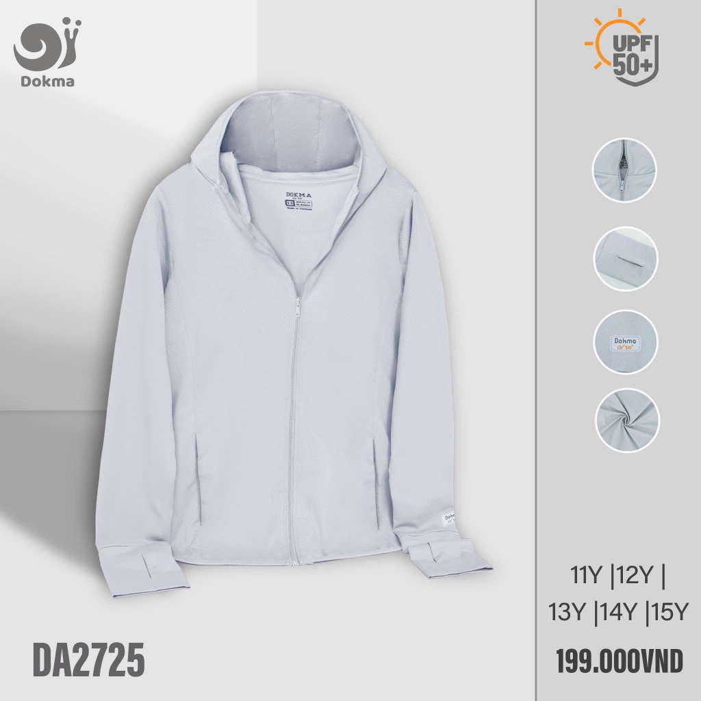 (32-47kg, 11-15Y) Áo Chống Nắng Dokma Thời Trang Chống Tia UV Siêu Mềm Co Dãn DA1494 DA2725