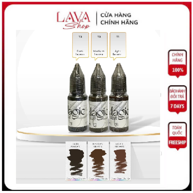 Mực Magic Colours Pigment By Hương Trà hairstrokes không trổ xanh dành cho chân mày 10ml 5ml