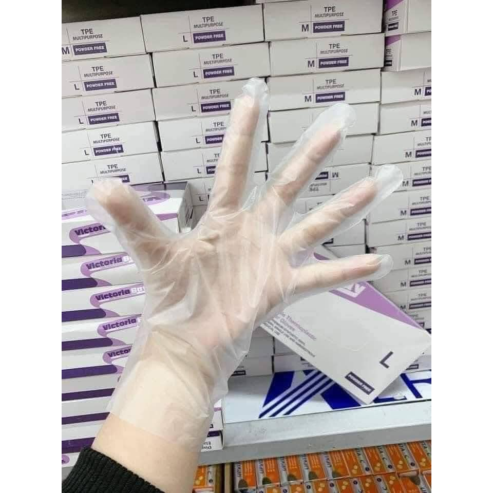 HỘP 100 GĂNG TAY VICTORIA DAI MỎNG TIỆN LỢI CHO GIA ĐÌNH
