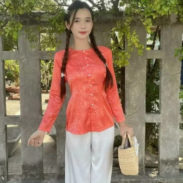 ÁO BÀ BA GẤM CÓ BIGSIZE 3XL Áo bà ba nữ gấm cổ tròn truyền thống(BÁN ÁO RIÊNG, QUẦN RIÊNG)