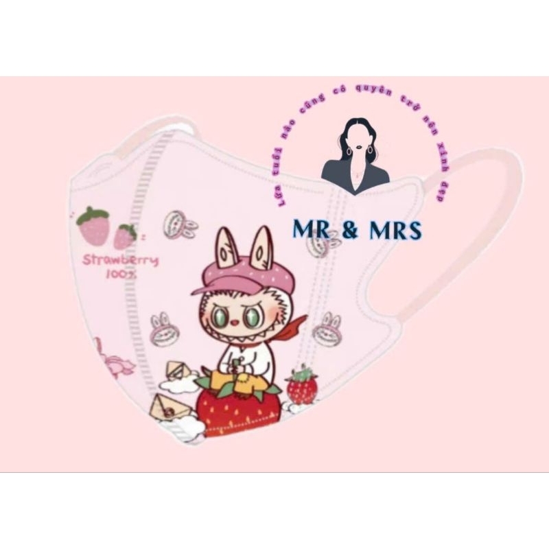 (Túi 10c) Khẩu Trang Hoạt Hình LABUBU Cho Bé 3-10T