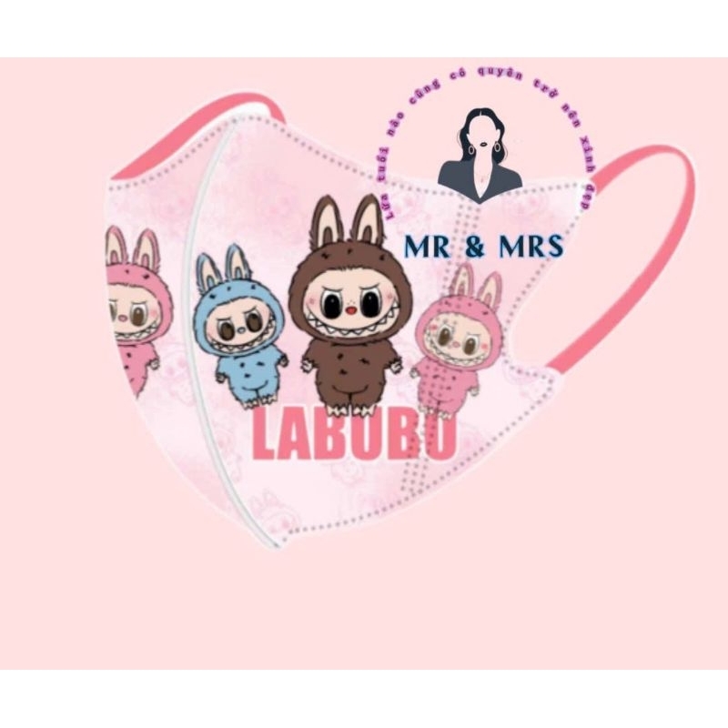 (Túi 10c) Khẩu Trang Hoạt Hình LABUBU Cho Bé 3-10T