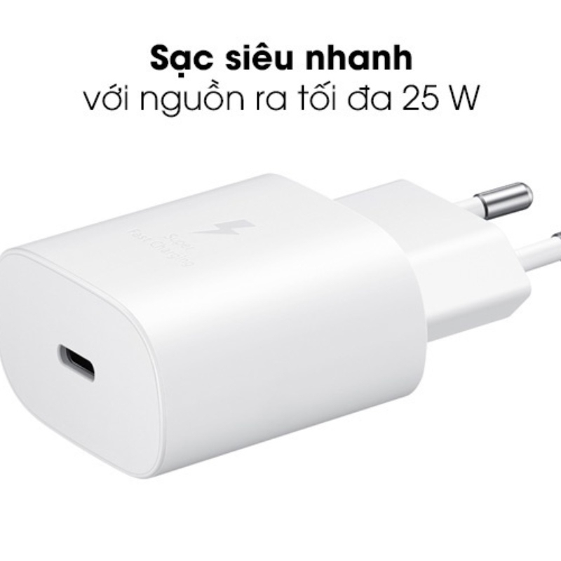 Bộ sạc nhanh 25w cho Samsung chính hãng an toàn tiện lợi - Sạc 50% pin trong vòng 30 phút