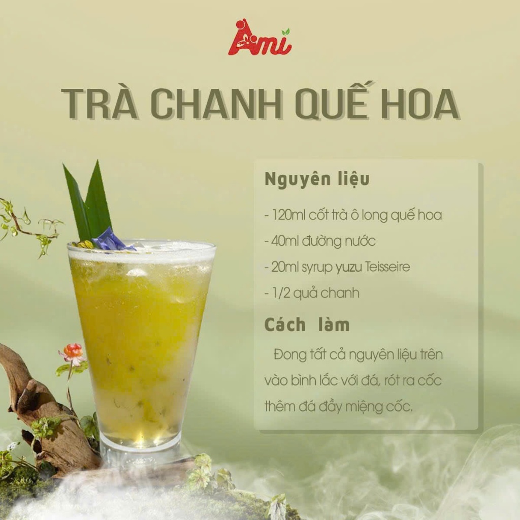 Trà Oolong quế hoa AMI gói 1kg, hương thơm tinh tế, vị thanh tao hoàn hảo cho pha chế