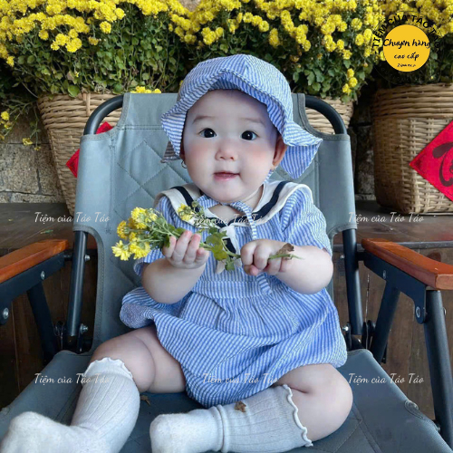 (HÀNG CÓ SẴN) Suit kẻ xanh cover Bluedog Hàn Quốc cho bé đi biển 7-17kg mùa hè mới nhất mát mẻ cho bé trai bé gái