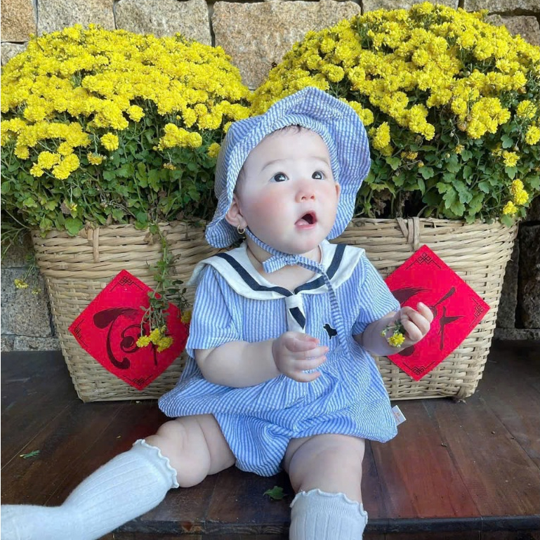 (HÀNG CÓ SẴN) Suit kẻ xanh cover Bluedog Hàn Quốc cho bé đi biển 7-17kg mùa hè mới nhất mát mẻ cho bé trai bé gái