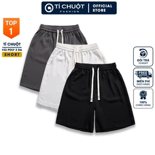 Quần short lửng ngố trơn nam nữ ống rộng có túi, quần đùi thun unisex thời trang - Tí Chuột Studio