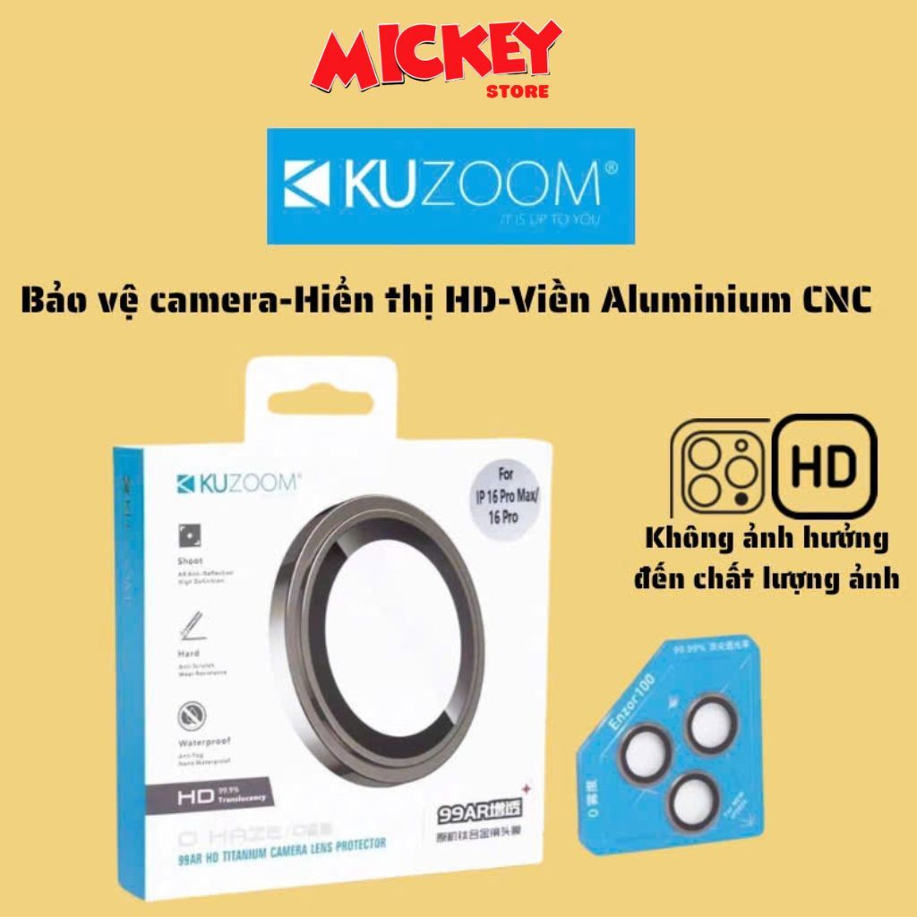 Lens bảo vệ camera Kuzoom cho IPhone 17promax 17 16promax 15promax 14promax 12promax 15plus 16plus