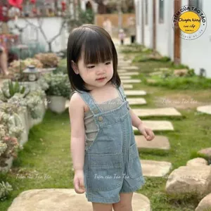 QC- Yếm bò vải mềm cover Hàn Quốc bé trai bé gái mặc đều xinh bé 9-15kg