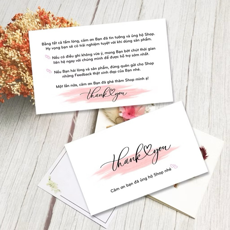 THIỆP CẢM ƠN DỄ THƯƠNG, THANK YOU CARD, CARD CÁM ƠN CHO CÁC SHOP