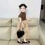 Set Bộ Bé Gái Áo Kiểu Thun Kèm Chân Váy Tầng Form Dài Set Mẹ Và Bé Siêu Xinh