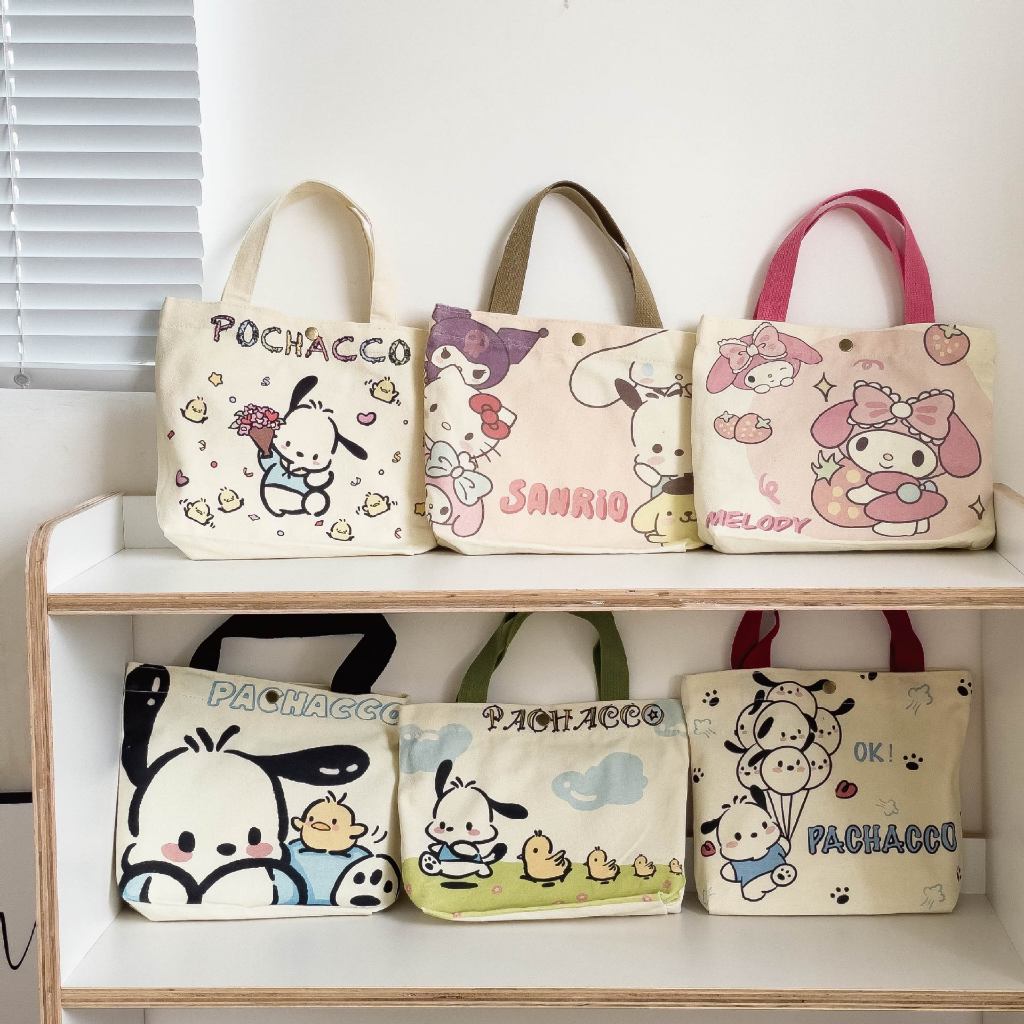 Túi Tote Vải Hoạt Hình, Túi Vải Canvas, Dung Tích Lớn, Dễ Thương, Đa Năng, Tiện Lợi,Túi Vải Dễ Thương