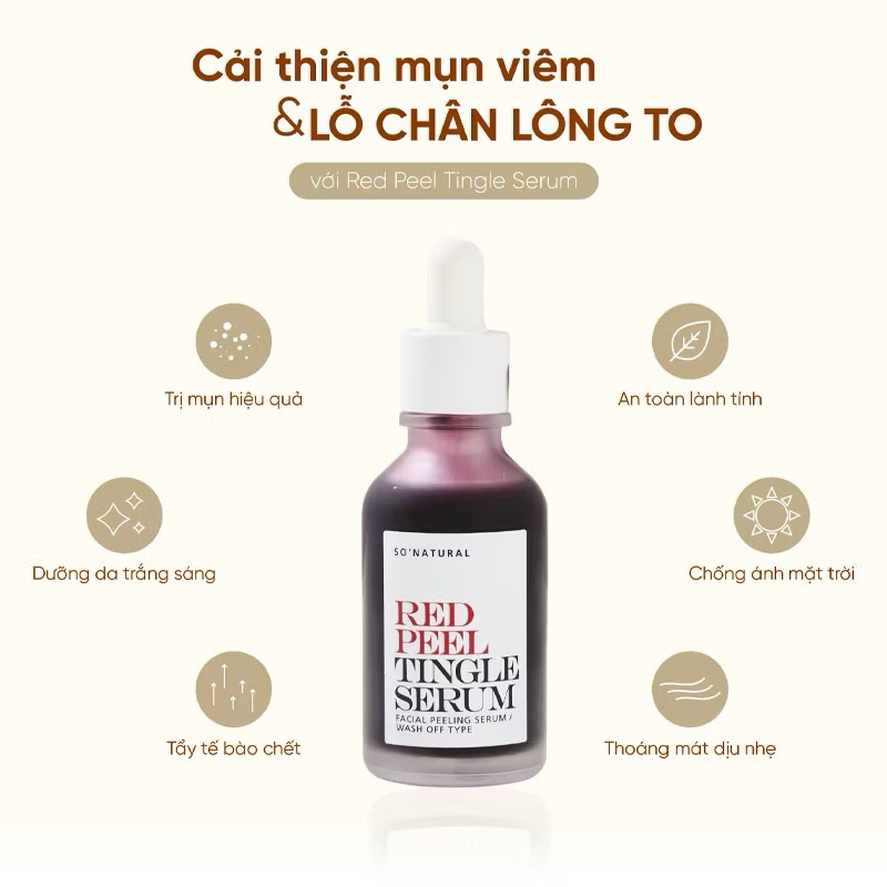 [PHIÊN BẢN MỚI 11ml] Red Peel Tingle Serum Tinh Chất Tái Tạo Da So’ Natural ( 35ml )